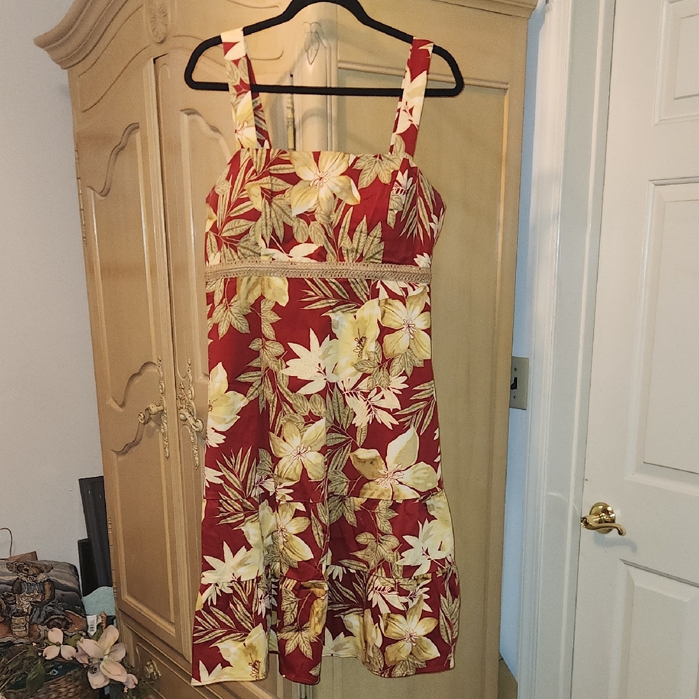 Floral Red Midi Dress